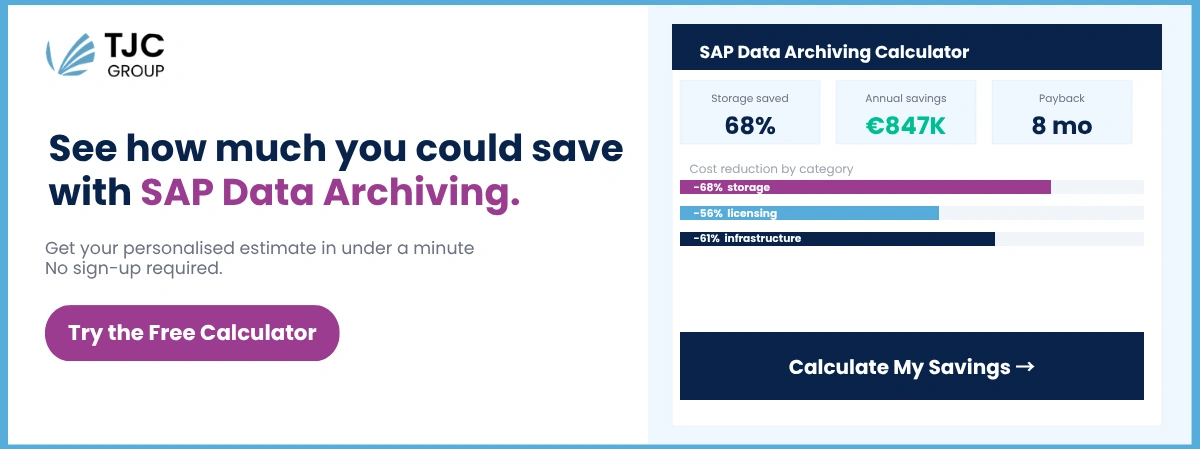 Calculateur de ROI d’archivage de données SAP de TJC Group