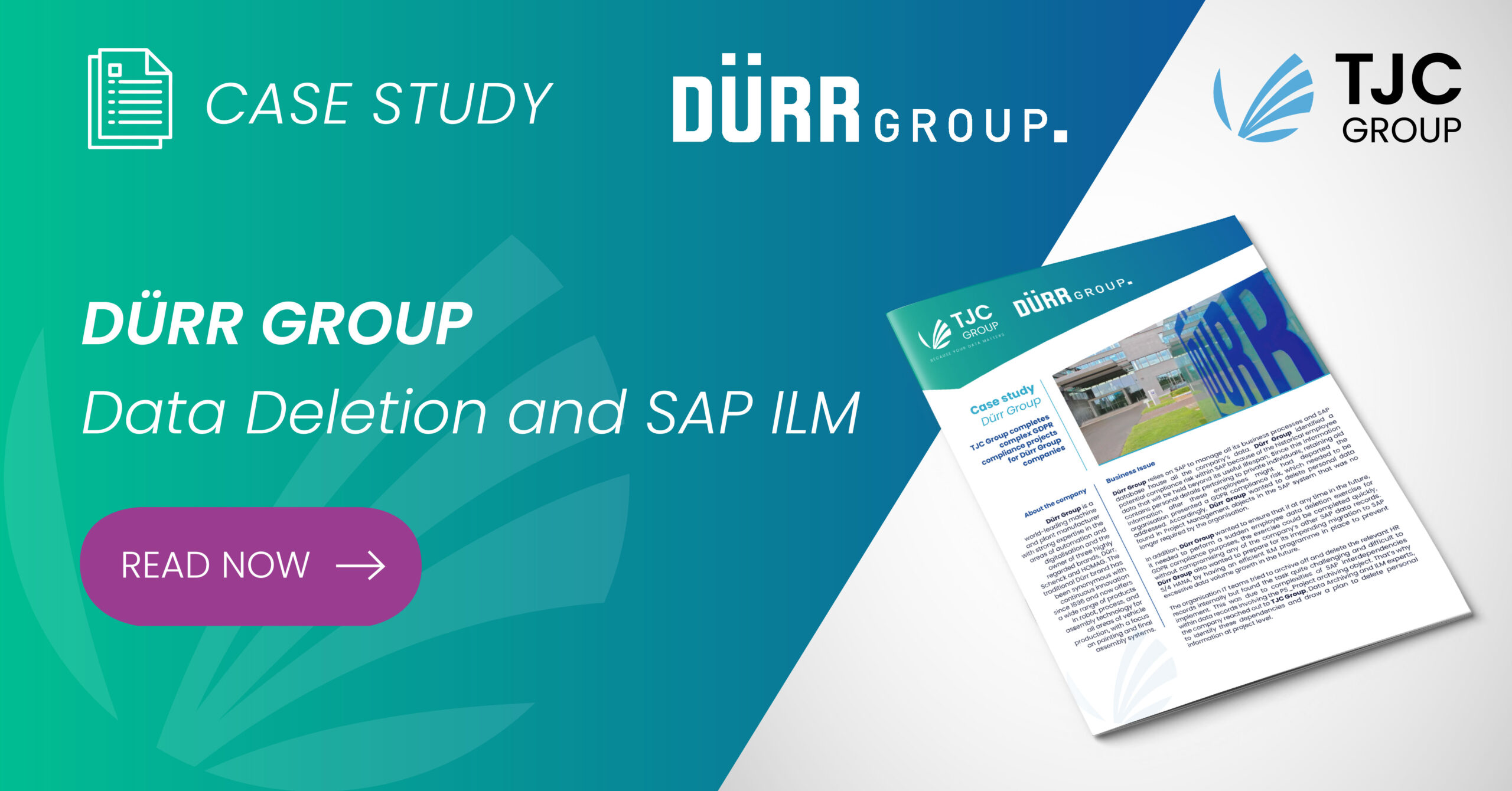 Étude de cas TJC Group Dürr Group SAP ILM suppression des données RGPD